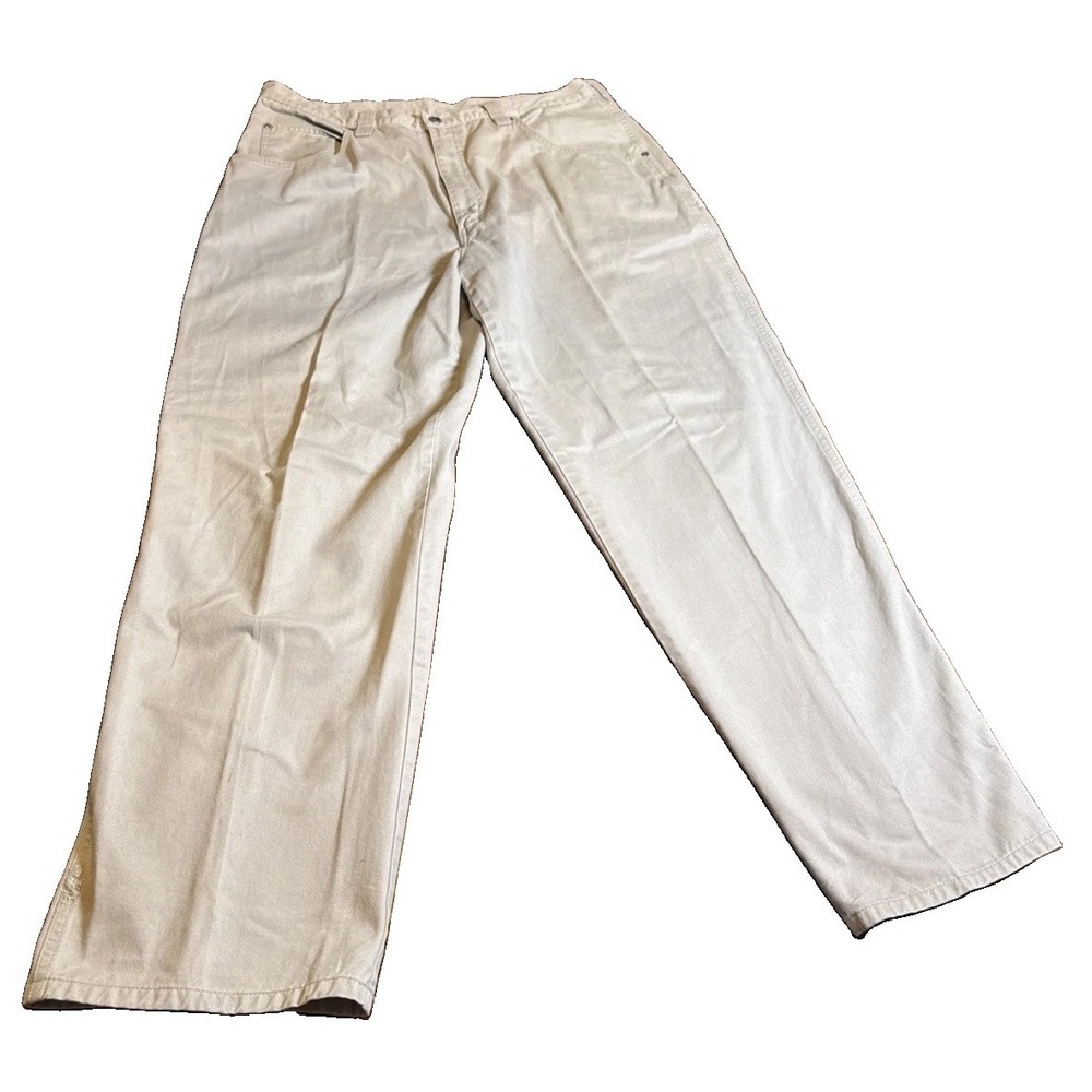 VTG Wrangler WRG Cargo Pants Mens 36x32 Khaki Tan 100% Cotton Y2K Utility